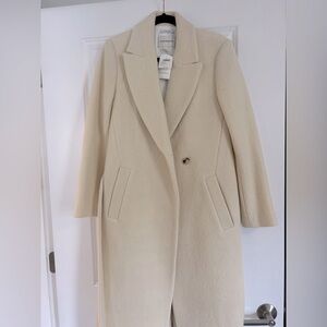 NWT! Club Monaco off white belted over coat size S